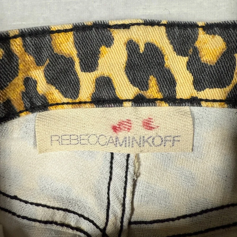 Rebecca Minkoff Jeans Women 0 Leopard Cheetah Beetle Juice S10404 Bold Celebrity - Picture 10 of 16